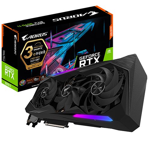 GIGABYTE AORUS 지포스 RTX 3070 Ti MASTER D6X 8GB 제이씨현_이미지