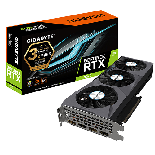 GIGABYTE 지포스 RTX 3070 EAGLE OC D6 8GB 제이씨현
