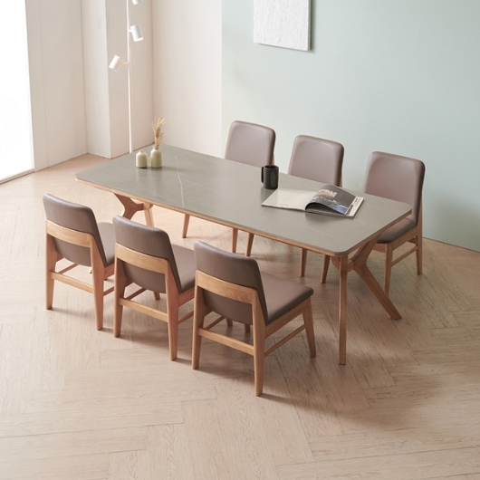 라로퍼니처 리버트 포세린 통세라믹 낮은 식탁 1900 (의자6개)_이미지