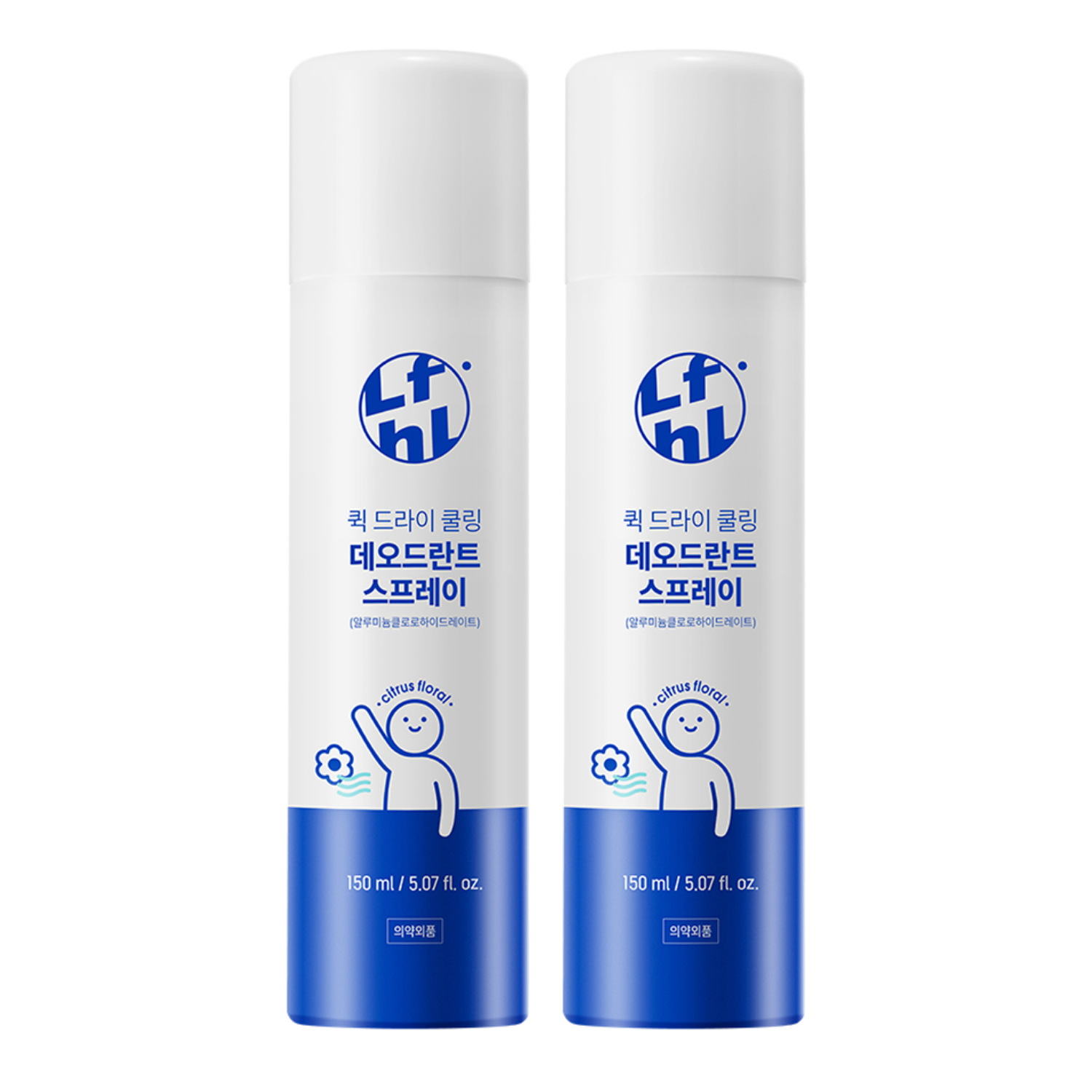 라이프홀릭 퀵드라이 쿨링 데오드란트 스프레이 150ml (2개)