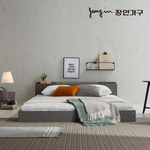  장인가구 비비드 저상형 USB포트 LED침대 Q [매트별도]