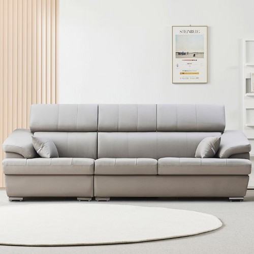 플렉스 헤드레스트 천연가죽 소파 4인용