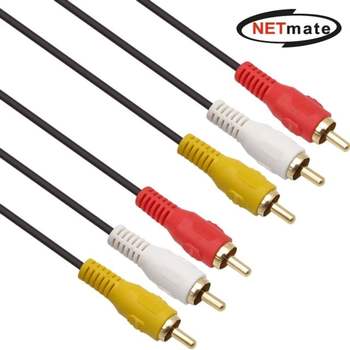 강원전자 NETmate RCA 3선 케이블(2.8Ø) (NMA-3R030N, 3m)_이미지