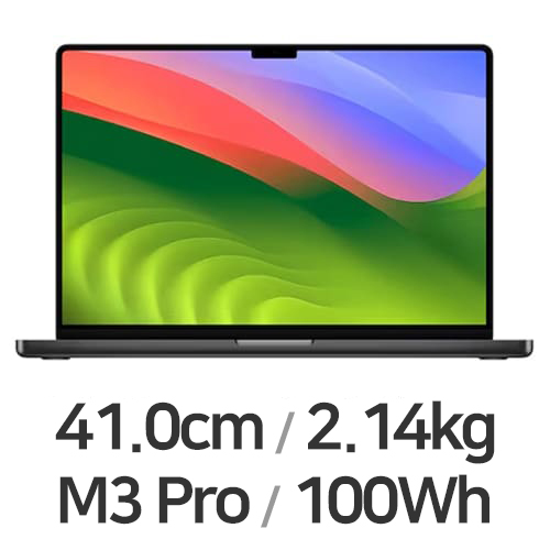 APPLE 맥북프로16 M3프로 12코어 CPU, 18코어 GPU 블랙 중고 (램18GB, SSD 512GB)_이미지