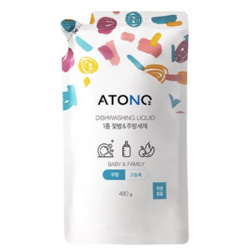 라오가닉 아토엔오투 1종 젖병주방세제 무향 480g 2개