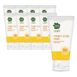 유한킴벌리 그린핑거 야외놀이 선크림 파워블록 SPF50+ 80ml (8개)