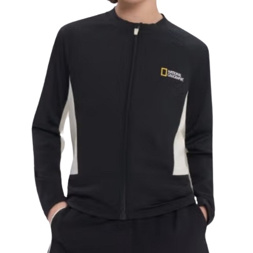내셔널지오그래픽 내셔널지오그래픽키즈 세미크롭 래쉬가드 F-ZIP 카본블랙 K262GRG610