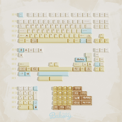 SPM Soulcat 고함량 PBT 염료승화 영문 키캡 166키 고양이 베이커리_이미지