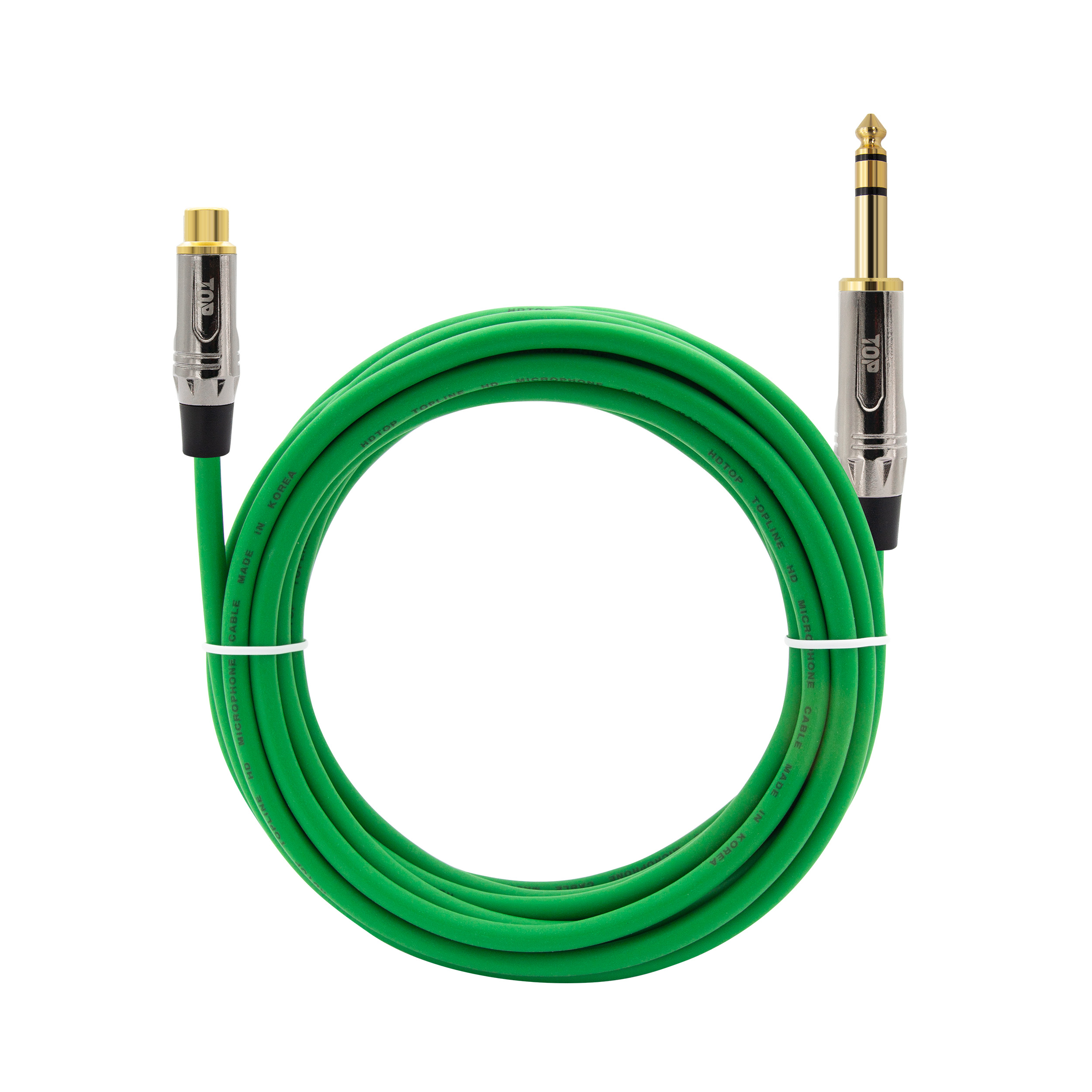 탑라인에이치디 RCA 암 to 5.5 스테레오케이블 메탈그린 (5m, HT-TP7037)