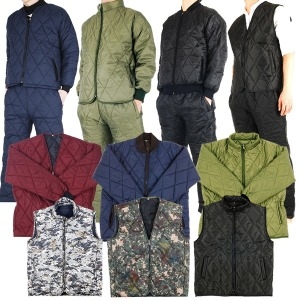 깔깔이 세트 패딩 점퍼 조끼 바지 겨울 방한복 작업복