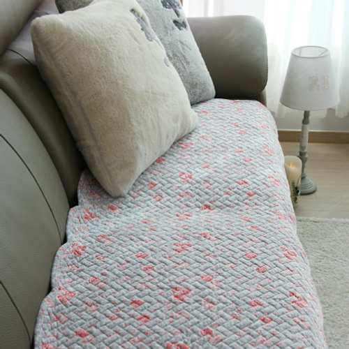 로제 퀄팅 워싱극세사 쇼파패드 3인용