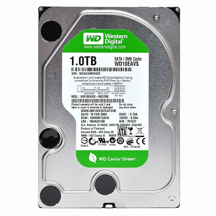 Western Digital WD Caviar Green SATA2/8M (WD10EAVS, 1TB)_이미지