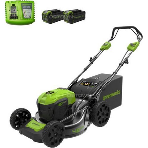 그린웍스 G-MAX 40V 듀얼 잔디깎기 비자주식 (5.0Ah, 배터리 2개)