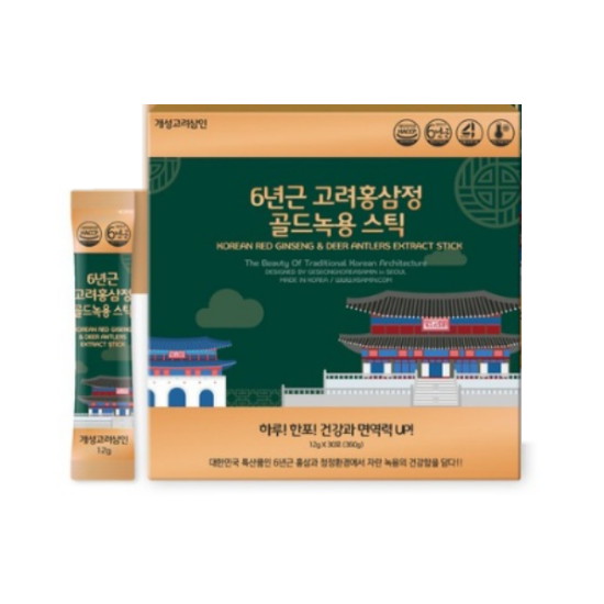 6년근 고려홍삼정 골드녹용 스틱 12g 30포