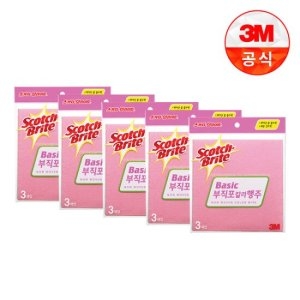 3M  부직포 칼라행주 3매입 5개세트