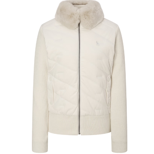 헤지스골프 하이브리드 탈착 퍼 집업 다운 니트 WWSW4D811I1_이미지