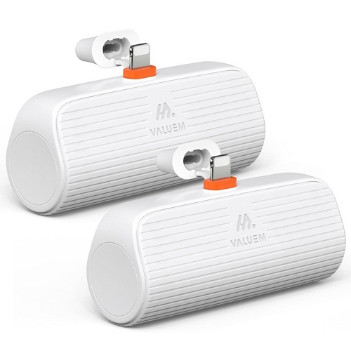 디엠케이코리아 밸류엠 PD 20W 미니 도킹 일체형 보조배터리 VM-PA5PD20W8P 5000mAh (8핀, 2개)_이미지