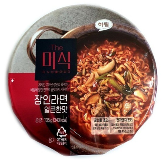 하림 The미식 장인라면 얼큰한맛 컵 105g