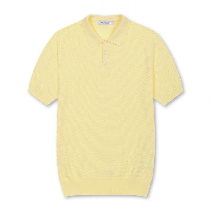 캠브리지멤버스 바잉 GRAN SASSO 프레쉬 코튼 폴로 니트 옐로우_MPWAM25602YEX