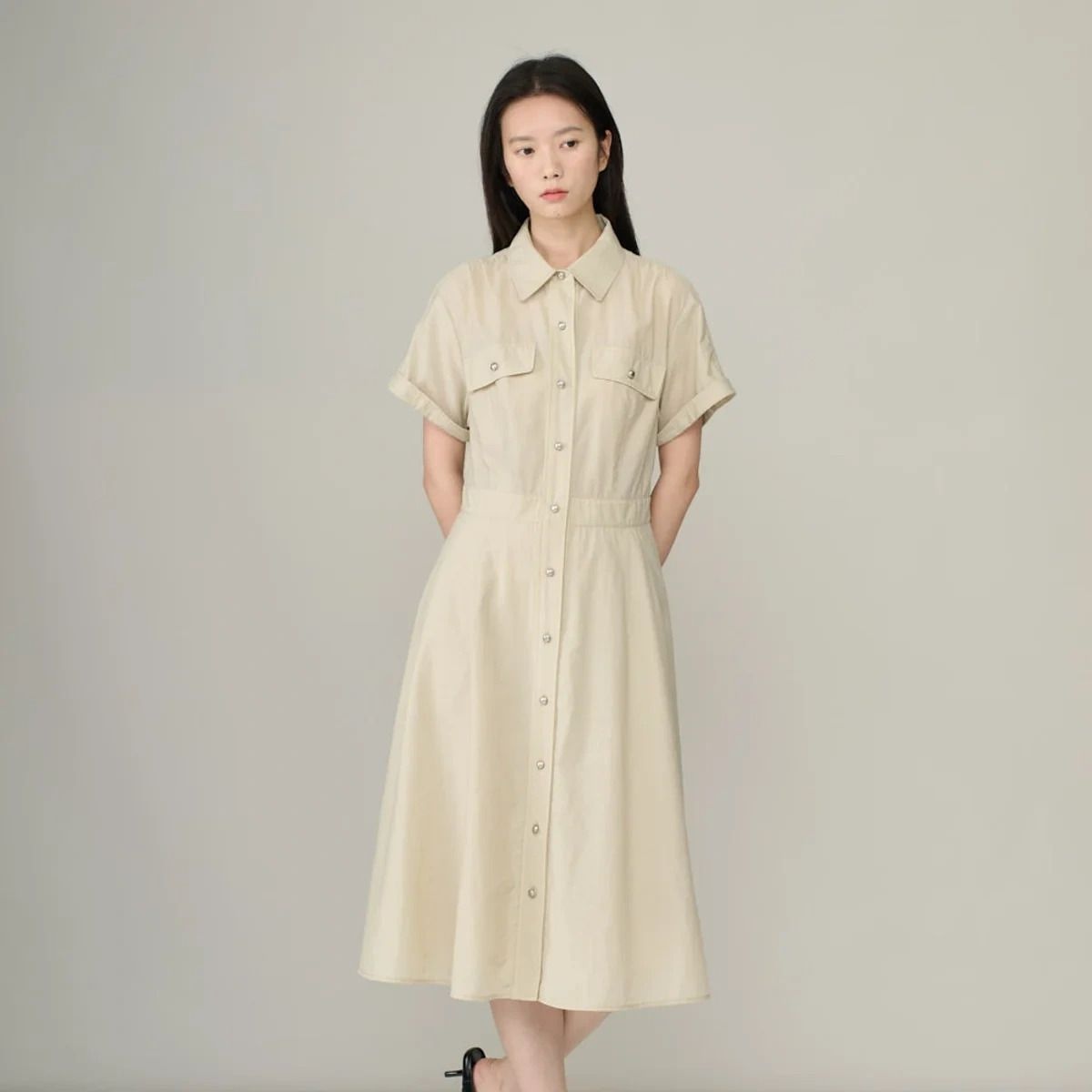  BCBG 여름 신상 뒤허리 벤딩 나일론 원피스 A6M4O61774 71 / 애플 아울렛