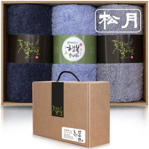 송월타월 명절/답례품 40수 항균타올 코마사 선물세트 180g (3장)_이미지