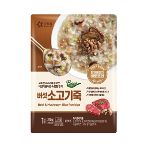 아워홈 바로 버섯 소고기죽 270g (4개)_이미지