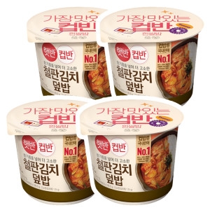 CJ제일제당 햇반 컵반 철판김치덮밥 254g (4개)_이미지