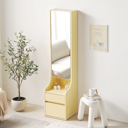 지앤퍼니 모네 E0 수납형 전신거울 화장대 400_이미지