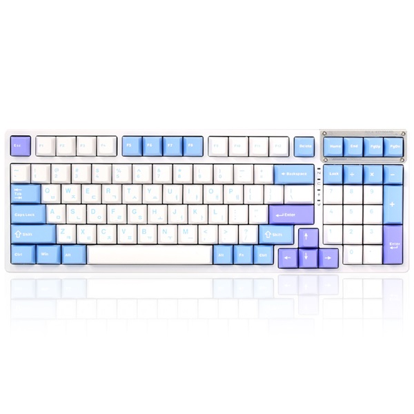 AULA F98 PBT RGB 풀윤활 유무선 기계식 블루 화이트 퍼플 한글 (경해축)_이미지