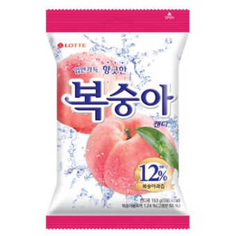 롯데웰푸드 복숭아<b>캔디</b> 153g