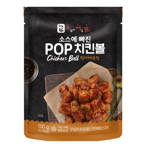 허닭프렌즈 오빠닭 소스에 빠진 POP치킨볼 핫바베큐맛 100g (12개)_이미지