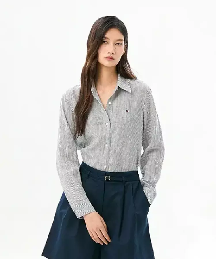 린넨 스트라이프 셔츠 여자셔츠 T22G3WSH084WT20X9 6238607