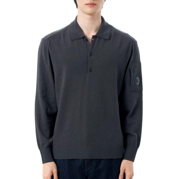 CP 컴퍼니 Extrafine Merino Wool Polo Sweater 19CMKN038A 005528A 978 엑스트라파인..