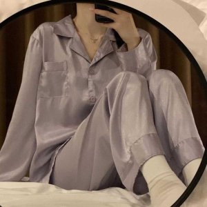 오노마 ONM 홈웨어 여성 파자마 잠옷 여유핏 실크원단잠옷 12514709_이미지