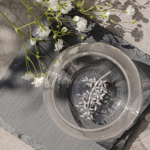 바이데이지 나뭇잎 큐빅 실버 브로치 Bb0336_이미지