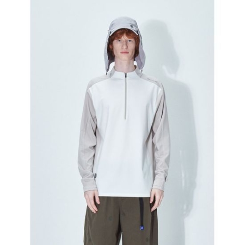 팬암 져니 하프집 긴팔티셔츠 라이트베이지 PODCHZ35010LB_이미지