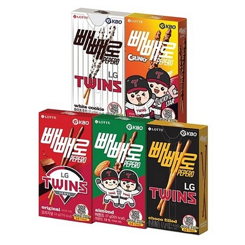 롯데제과 KBO X 빼빼로 5종 혼합구성 (LG 트윈스) (50개)_이미지