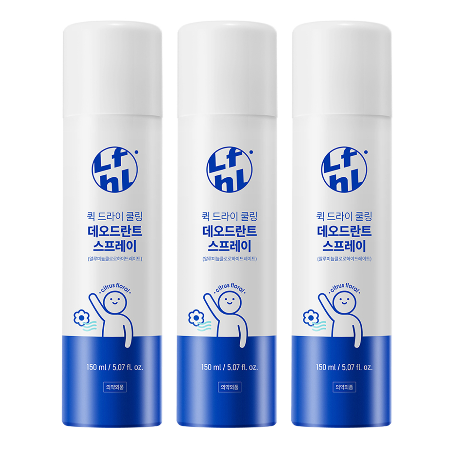 라이프홀릭 퀵드라이 쿨링 데오드란트 스프레이 150ml (3개)_이미지