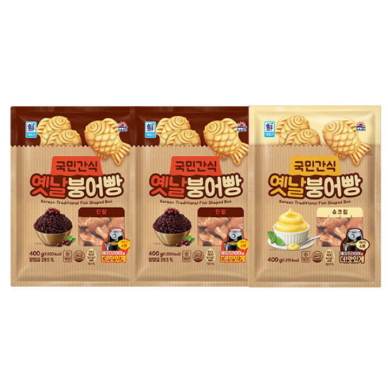 사조대림 대림선 국민간식 옛날 붕어빵 단팥 400g x 2개+슈크림 400g이미지입니다. 누르면 해당 게시물로 새창이동합니다.