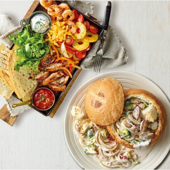 이랜드이츠 애슐리 홈스토랑 봉골레 크림 빠네 2인분+올라 파히타 2인분 (1개)