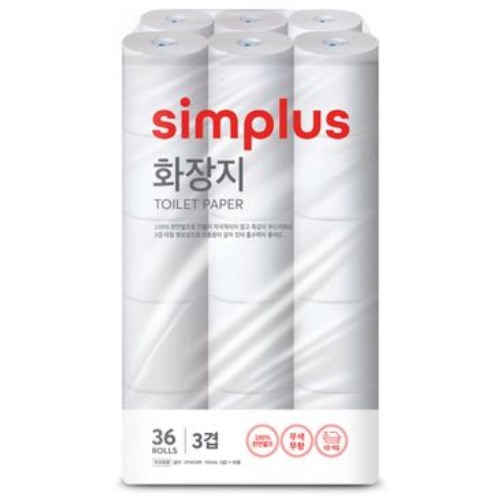심플러스 화장지 27m (36롤) (1팩)_이미지