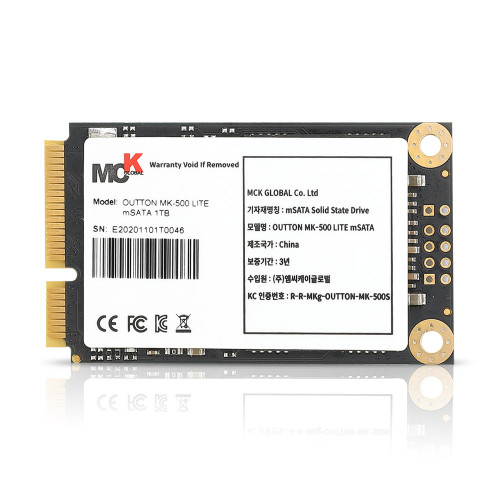 엠씨케이글로벌 OUTTON MK-500 LITE mSATA (512GB)_이미지