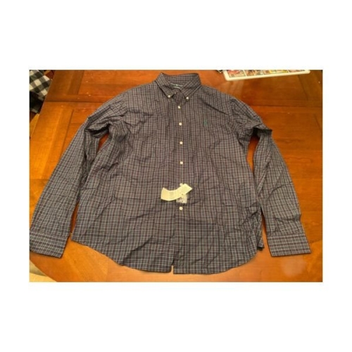 랄프로렌 폴로 셔츠 블루 그린 블랙 체크 커스텀핏 XL 2274695 단일사이즈