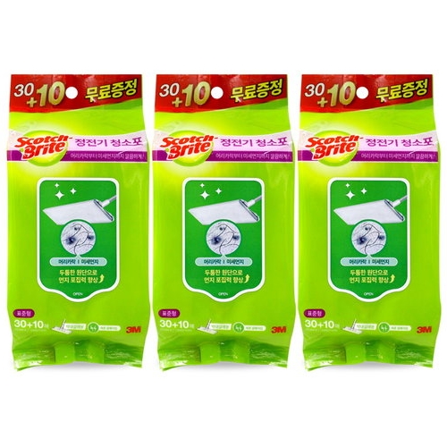 3M 스카치브라이트 정전기 청소포 표준형 40매 (3개)