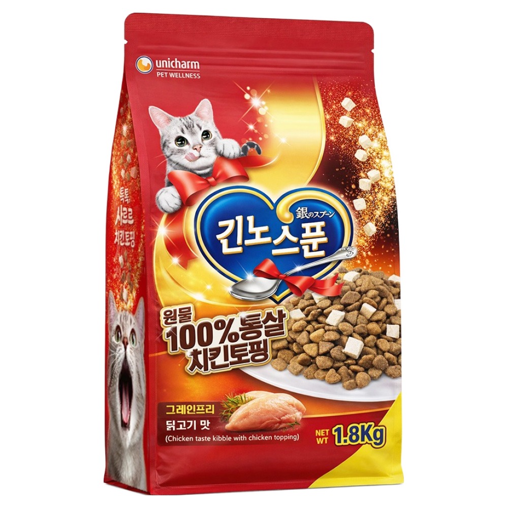 긴노스푼 치킨 토핑 고양이사료 1.8kg[1개]