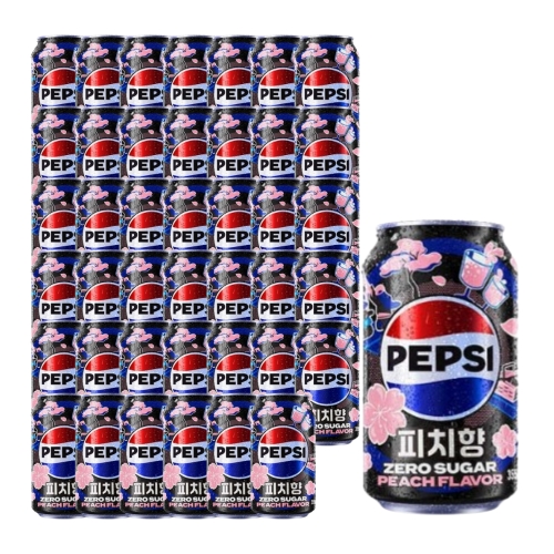 롯데칠성음료 펩시콜라 제로슈거 피치향 355ml (48개)_이미지