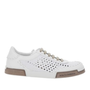 돌체앤가바나 화이트 위븐 디자인 레이스업 스니커즈 A20195 A9T938Z184