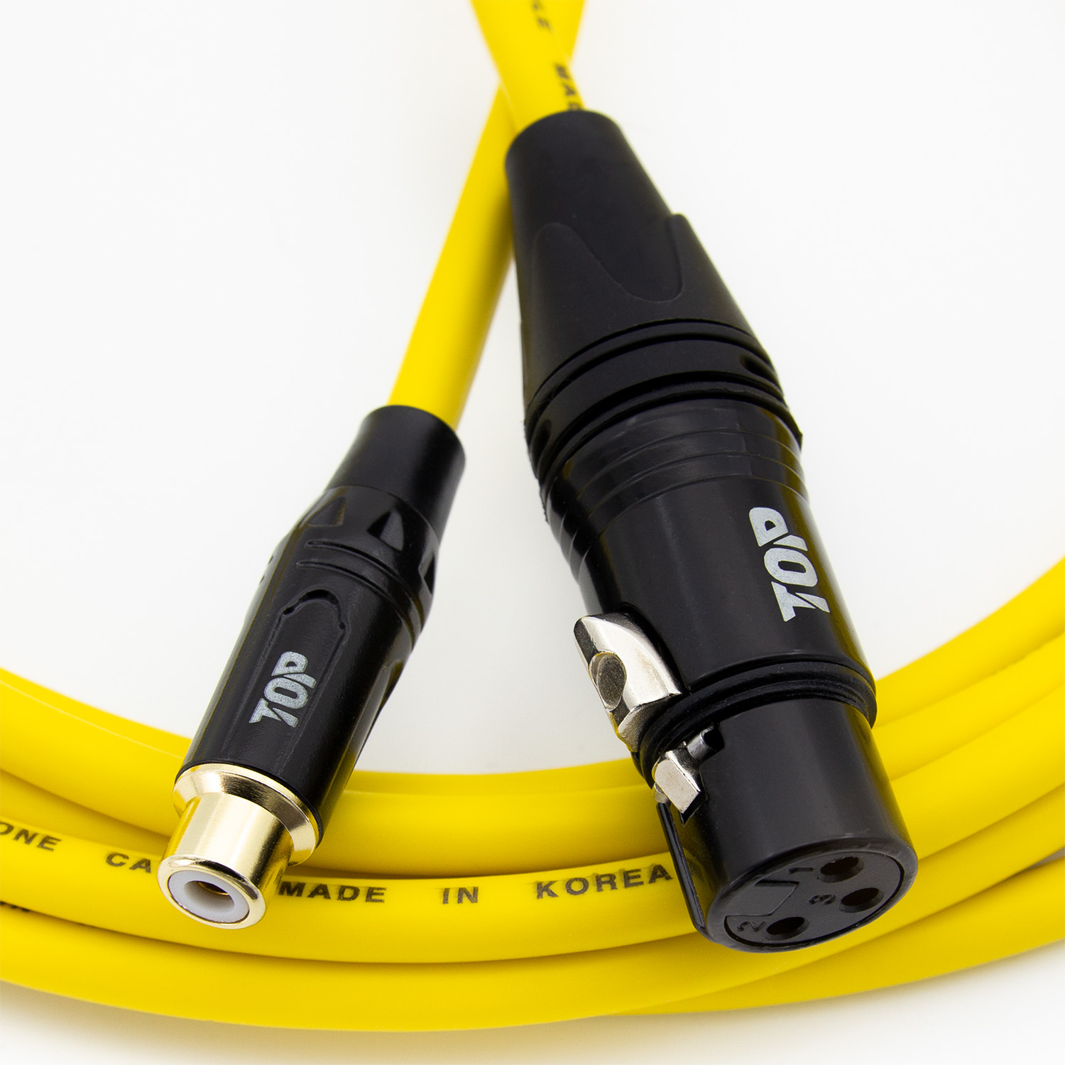 탑라인에이치디 HDTOP RCA 암 to XLR 암 케이블 블랙옐로우 (50m, HT-TP6149)_이미지