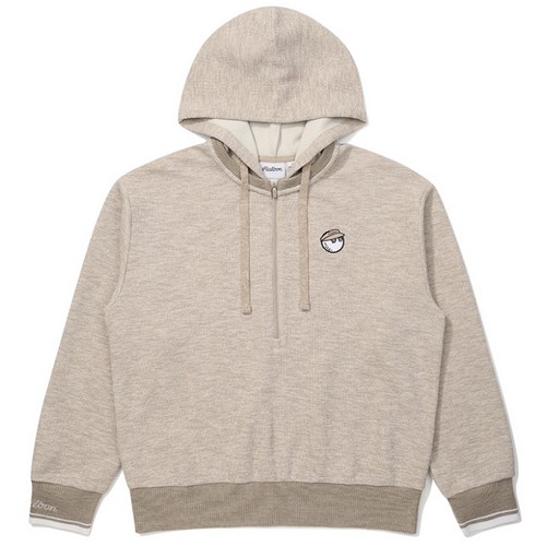 말본골프 니트라이크 하프집업 후드 맨투맨 M6122PFS11BEI