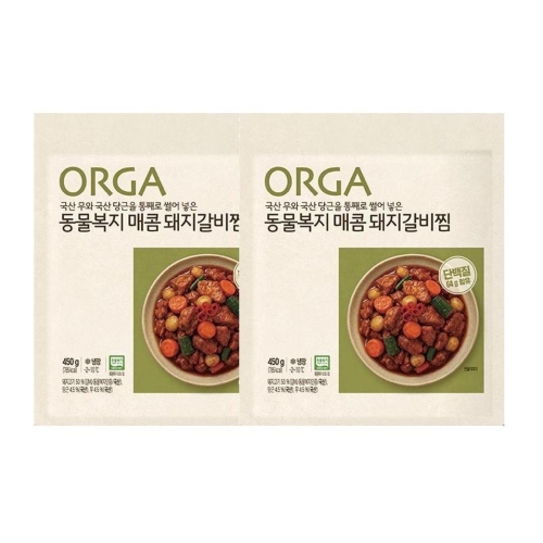 올가홀푸드 ORGA 동물복지 매콤 돼지갈비찜 450g (2개)